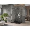 Mexen Omega плъзгаща се душ кабина 100 x 80 см, прозрачна, хром + поддушово корито, черно - 825-100-080-01-00-4070