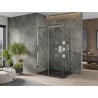 Mexen Omega плъзгаща се душ кабина 100 x 80 см, прозрачна, хром + поддушово корито, черно - 825-100-080-01-00-4070