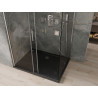 Mexen Omega плъзгаща се душ кабина 100 x 80 см, прозрачна, хром + черен