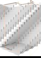 Mexen Kioto-F Душ стена Walk-in с рамка 125 x 110 см, прозрачна 8 мм, четкана мед - 800-125-202-04-65-110