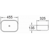 Mexen Рита мивка за плот 45 x 32 см, бяла/черна рамка - 21084507