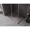 Стенна за душ Mexen Kioto-F Walk-in с рамка 140 x 115 cm, прозрачна 8 mm, матирана мед - 800-140-202-04-65-115