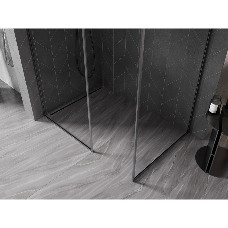 Mexen Kioto-F Панел за душ Walk-in с рамка 120 x 105 см, прозрачен 8 мм, матов сив