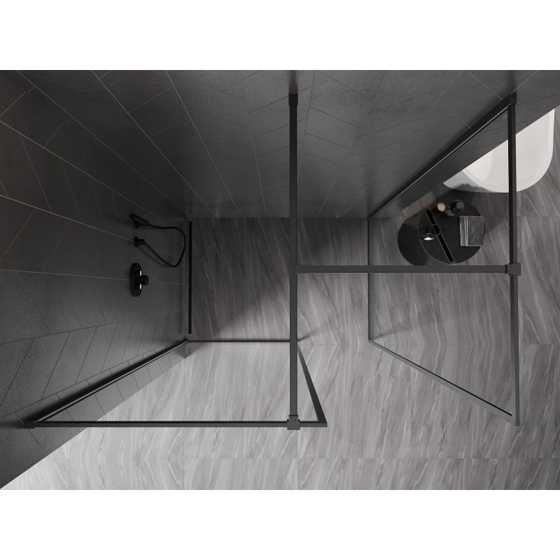 Mexen Kioto-F Панел за душ Walk-in с рамка 120 x 105 см, прозрачен 8 мм, матов сив