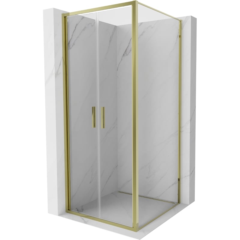 Mexen Exo душ кабина 80 x 80 см, прозрачна, златна - 814-080-080-50-00