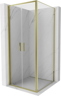 Mexen Exo-B Duo люлееща се душ кабина 80 x 80 см, прозрачна, златна - 814-080-080-50-00