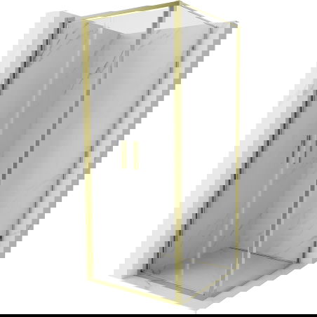 Mexen Exo душ кабина отваряема 90 x 90 см, прозрачна, златиста - 814-090-090-50-00