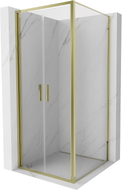 Mexen Exo-B Duo отваряема душ кабина 90 x 90 см, прозрачна, златна - 814-090-090-50-00