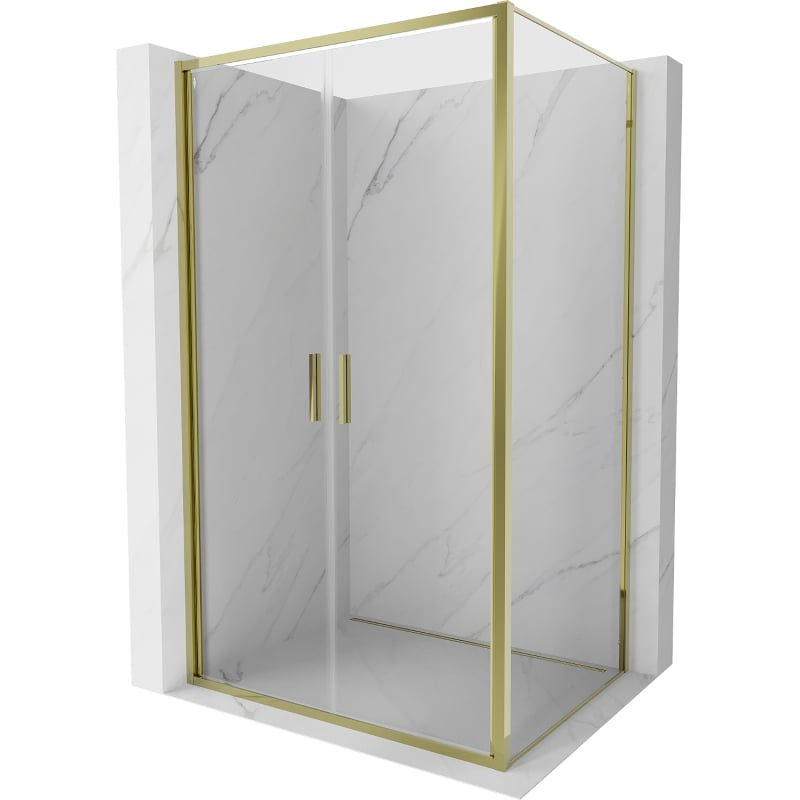 Mexen Exo душ кабина с отваряща се врата 70 x 95 см, прозрачна, златна - 814-070-095-50-00