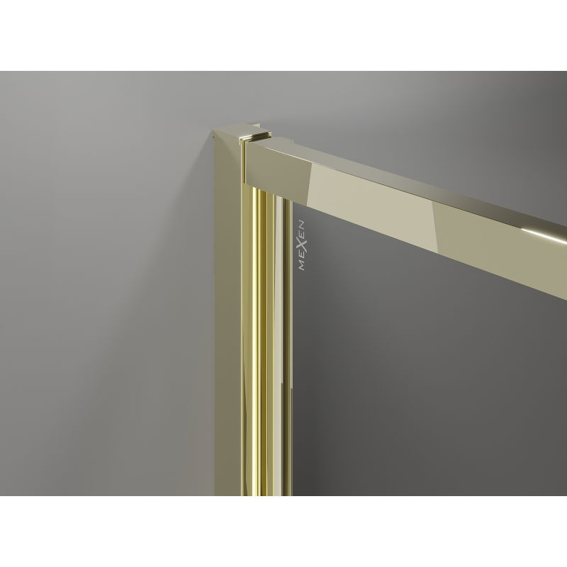 Mexen Exo отваряща се душ кабина 70 x 95 см, прозрачна, златна - 814-070-095-50-00