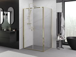 Mexen Exo-B Duo шумоизолирана душ кабина 80 x 95 см, прозрачна, златиста