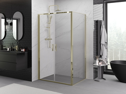 Mexen Exo кабина за душ с врата 90 x 95 см, прозрачна, златна - 814-090-095-50-00