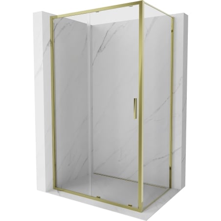Mexen Exo плъзгаща се душ кабина 90 x 70 см, прозрачна, златна - 8151-090-070-50-00