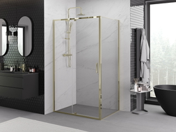 Mexen Exo-R отваряема душ кабина 95 x 70 см, прозрачна, златна - 819-095-070-50-00