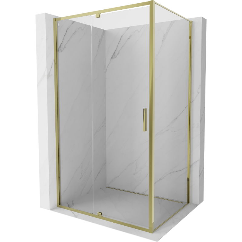 Mexen Exo сгъваема душ кабина 135 x 70 см, прозрачна, златна - 819-135-070-50-00
