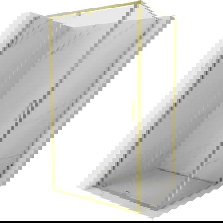 Душ кабина Mexen Exo, отваряема 135 x 85 см, прозрачна, златна - 819-135-085-50-00