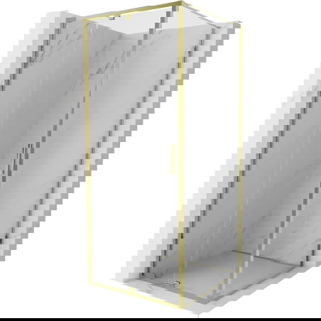 Mexen Exo душ кабина с отваряща се врата 95 x 95 cm, прозрачна, златна - 819-095-095-50-00