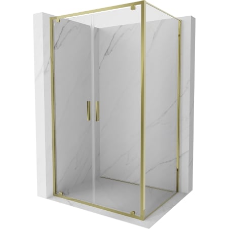 Mexen Exo душ кабина с отваряща се врата 80 x 70 см, прозрачна, златна - 8182-080-070-50-00