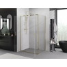 Mexen Exo-BR Duo сгъваема душ-кабина 90 х 70 см, прозрачна, златна - 8182-090-070-50-00