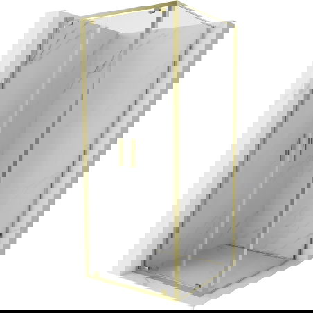 Mexen Exo душ кабина с отваряща врата 80 x 80 см, прозрачна, златна - 8182-080-080-50-00