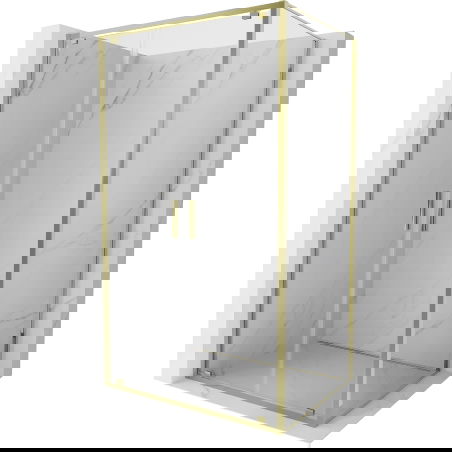 Mexen Exo душ кабина със сгъваеми врати 80 x 95 см, прозрачна, златна - 8182-080-095-50-00