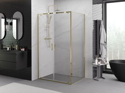 Mexen Exo-BR Duo душ кабина с врата 80 x 95 см, прозрачна, златна - 8182-080-095-50-00