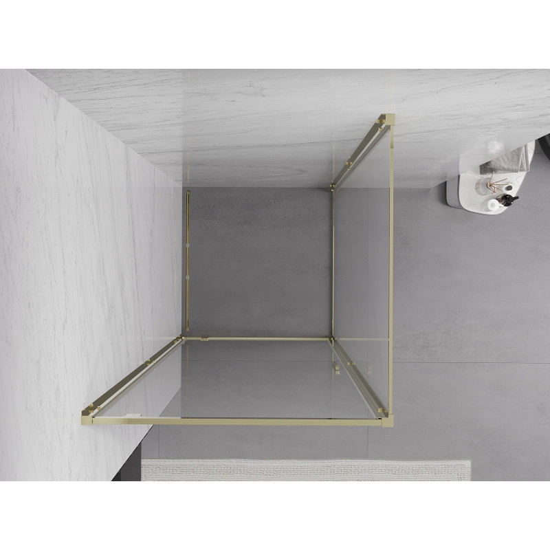 Mexen Exo-BR отваряема душ кабина 70 x 70 см, прозрачна, златиста - 8181-070-070-50-00