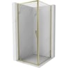 Mexen Exo отваряща се душ кабина 75 x 75 cm, прозрачна, златна - 8181-075-075-50-00