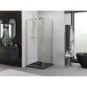 Mexen Exo отваряща се душ кабина 75 x 75 cm, прозрачна, златна - 8181-075-075-50-00