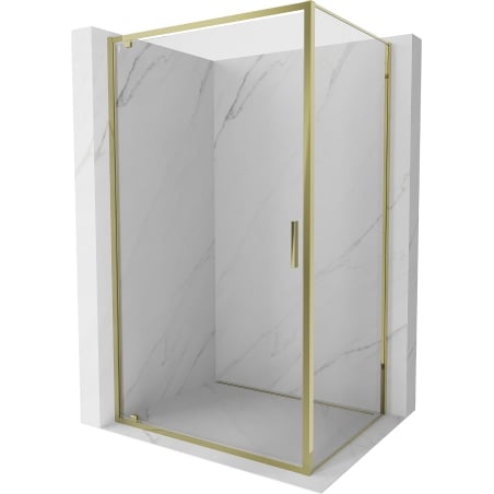Mexen Exo отваряща се душ кабина 80 x 75 cm, прозрачно, злато - 8181-080-075-50-00