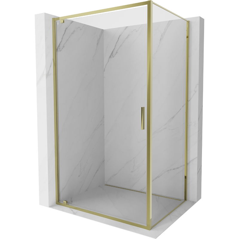 Mexen Exo отваряема душ кабина 70 x 85 см, прозрачна, златна - 8181-070-085-50-00
