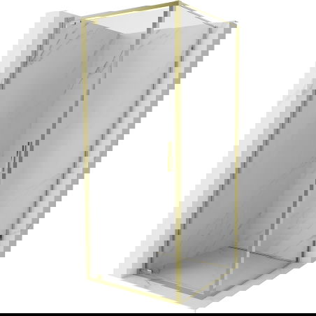 Mexen Exo душ кабина с отваряща се врата 85 x 85 см, прозрачна, златна - 8181-085-085-50-00