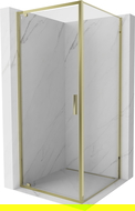 Mexen Exo душ кабина с отваряща се врата 85 x 85 см, прозрачна, златна - 8181-085-085-50-00