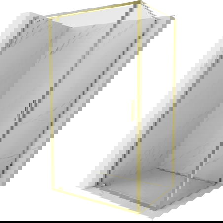 Mexen Exo кабина за душ с отваряща се врата 70 x 95 см, прозрачна, златна - 8181-070-095-50-00