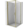 Mexen Exo-B отваряема душ кабина 80 x 80 см, прозрачна, златна - 817-080-080-50-00