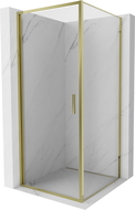 Mexen Exo сгъваема душ кабина 80 x 80 см, прозрачна, златна - 817-080-080-50-00