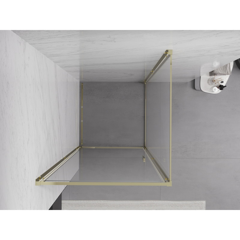 Mexen Exo-B отваряема душ кабина 80 x 80 см, прозрачна, златна - 817-080-080-50-00