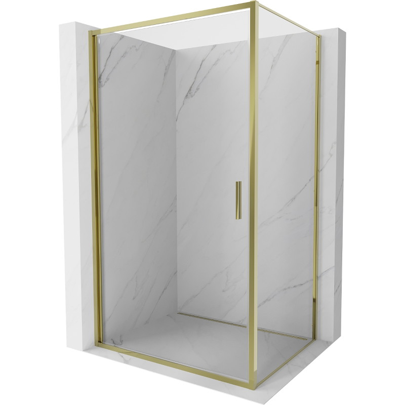 Mexen Exo-B душ кабина с отваряща се врата 95 x 80 см, прозрачна, златна