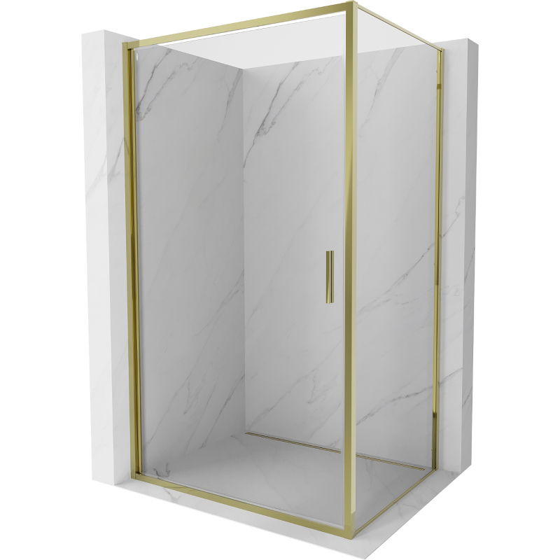 Mexen Exo сгъваема душ кабина 80 x 85 см, прозрачна, златна - 817-080-085-50-00