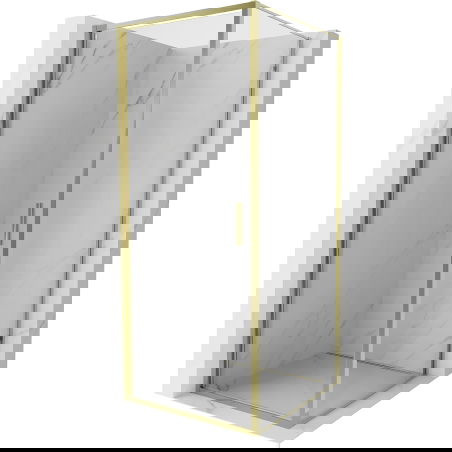 Mexen Exo душ кабина с отваряща се врата 85 x 85 см, прозрачна, златна - 817-085-085-50-00