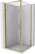 Mexen Exo душ кабина отваряща се 85 x 85 см, прозрачна, златна - 817-085-085-50-00