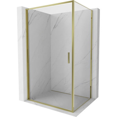 Mexen Exo-B отваряема душ кабина 95 x 85 см, прозрачна, златна - 817-095-085-50-00