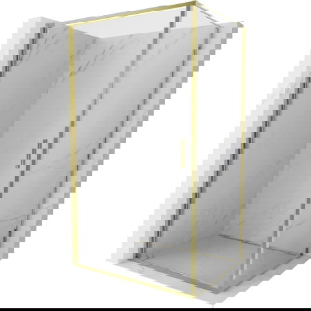 Mexen Exo кабина за душ с отваряща се врата 95 x 90 см, прозрачна, златна - 817-095-090-50-00