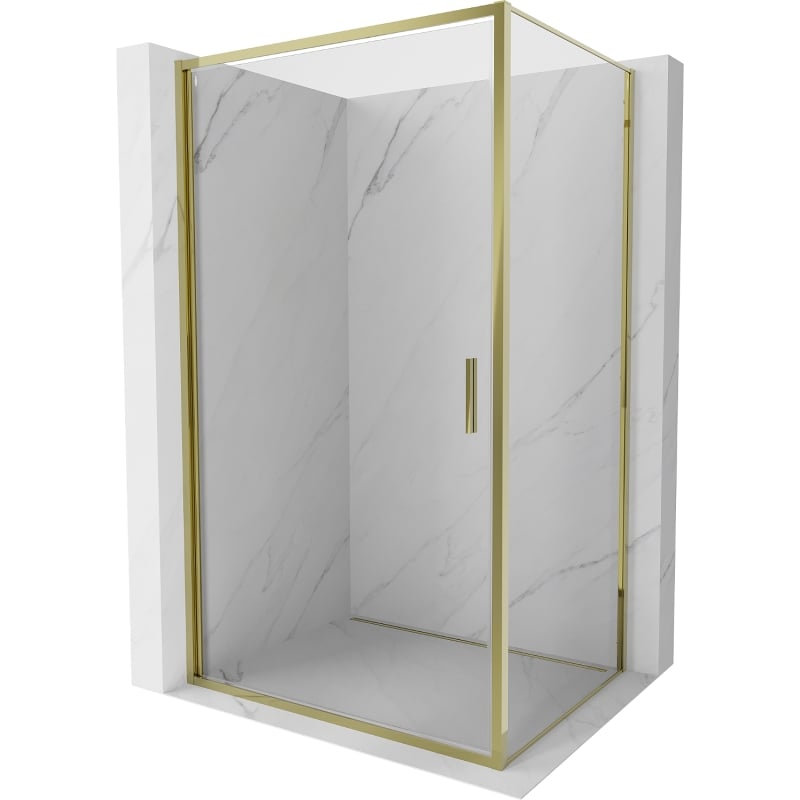 Mexen Exo кабина за душ с отваряща се врата 70 x 95 см, прозрачна, златна - 817-070-095-50-00