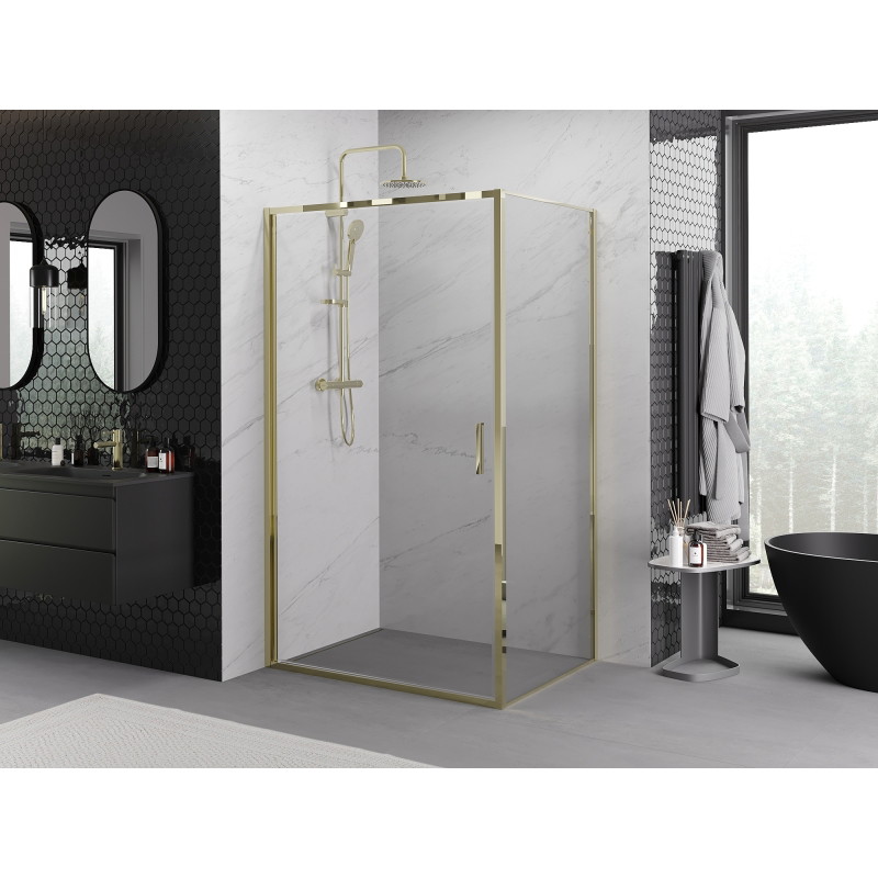 Mexen Exo-B плъзгаща се душ кабина 70 x 95 см, прозрачна, златна - 817-070-095-50-00