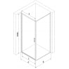 Mexen Exo душ кабина с люлееща врата 85 x 95 см, прозрачна, златна - 817-085-095-50-00
