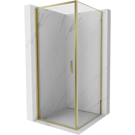 Mexen Exo Душ-кабина вратичка, 95 x 95 см, прозрачна, златна - 817-095-095-50-00
