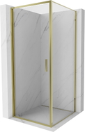 Mexen Exo-B разтваряща се душ кабина 95 x 95 см, прозрачна, златна - 817-095-095-50-00