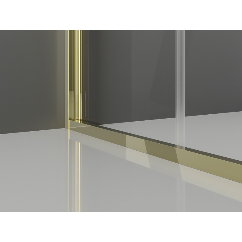 Mexen Exo-F сгъваема душ кабина 90 x 80 см, прозрачна, златна - 816-090-080-50-00