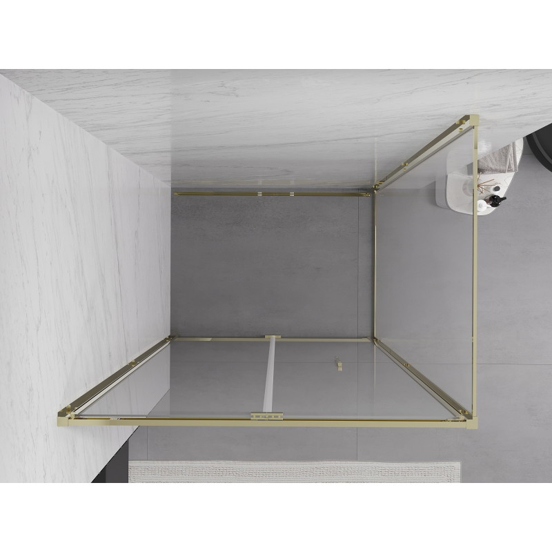 Mexen Exo-F сгъваема душ кабина 100 x 80 см, прозрачна, златна - 816-100-080-50-00
